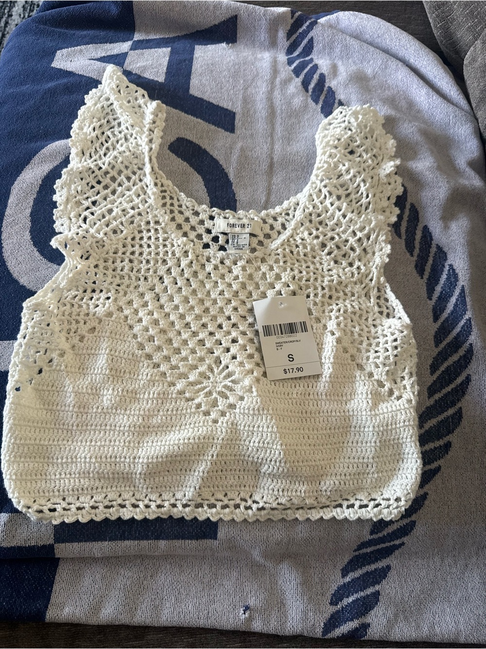 Forever 21 Cream Crochet Crop Tank Top